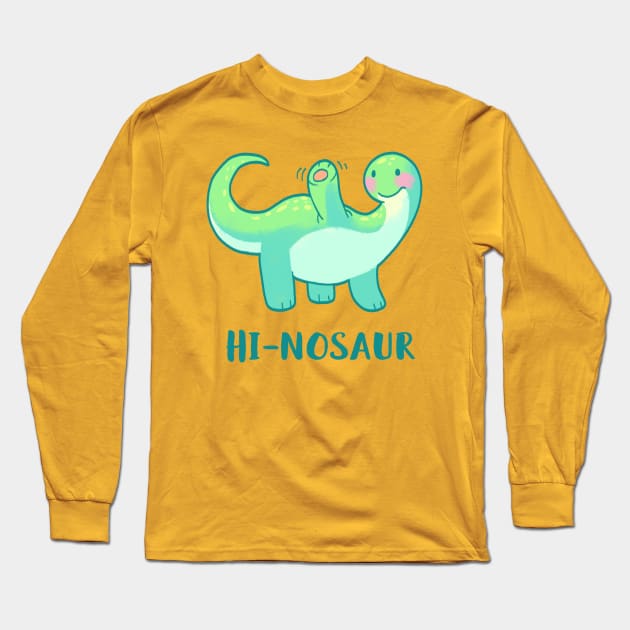 Hi-nosaur Long Sleeve T-Shirt by ginaromoart